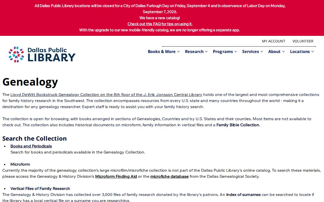 University Park city directory genealogy research in the Dallas Bockstruck collection